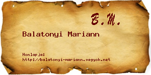 Balatonyi Mariann névjegykártya