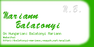 mariann balatonyi business card